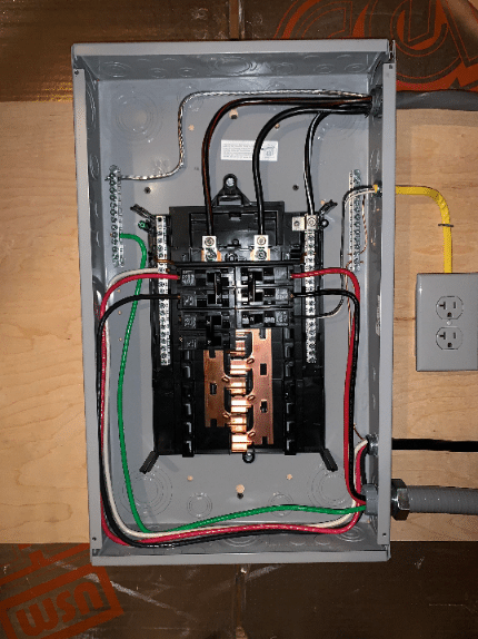 electrical sub-panel installation
